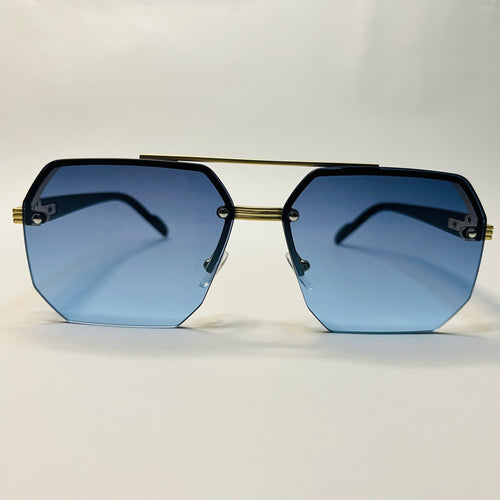 Azure Luxe — Black & Gold Square Sunglasses